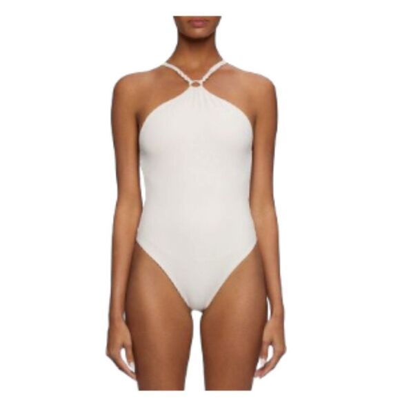 Jonathan Simkhai Shea Macrame One-Piece Swimsuit Ceramic NWT - Picture 1 of 3